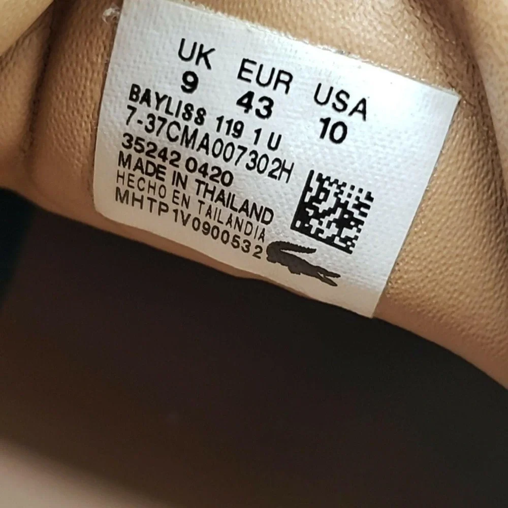 Lacoste Bayliss 119 1 U Shoes Mens Size 10 Black Leather Casual Boat Shoes